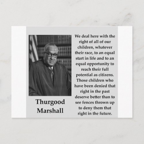 Thurgood Marshall quote Postcard