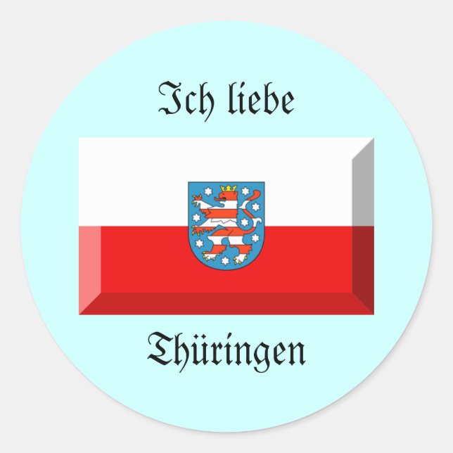Thuringen Flag Gem Classic Round Sticker (Front)