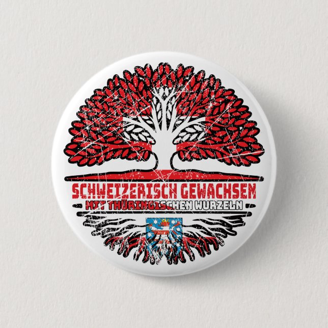 Thüringen Thüringisch Schweizer Schweiz Baum Button (Front)