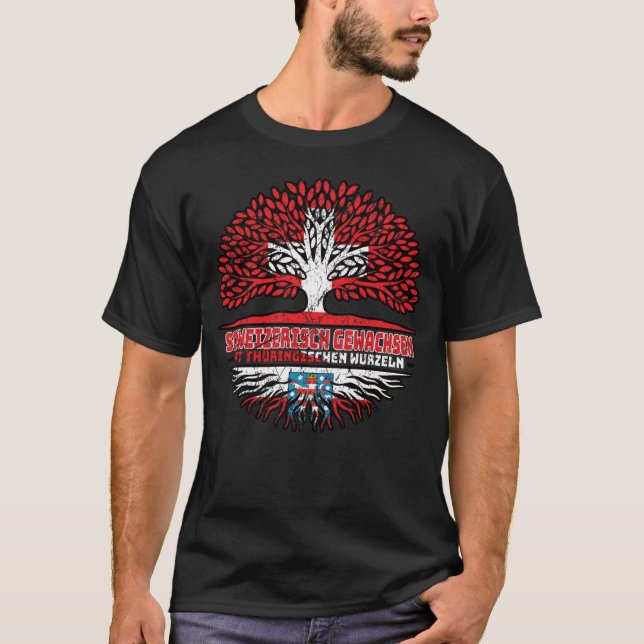 Thüringen Thüringisch Schweizer Schweiz Baum T-Shirt (Front)