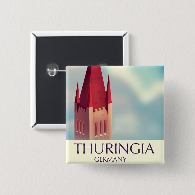 Thuringia Germany travel poster Button (Front & Back)