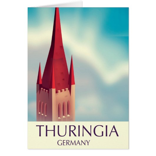 Thuringia Germany travel poster Cards (Front)