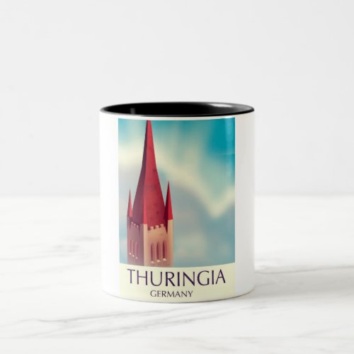 Thuringia Germany travel poster Two_Tone Coffee Mug