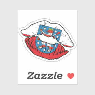 Thuringia Thuringian Lipstick Love Flag Sticker