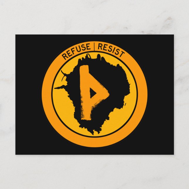 Thurisaz Inkblot Refuse Resist Postcard (Front)