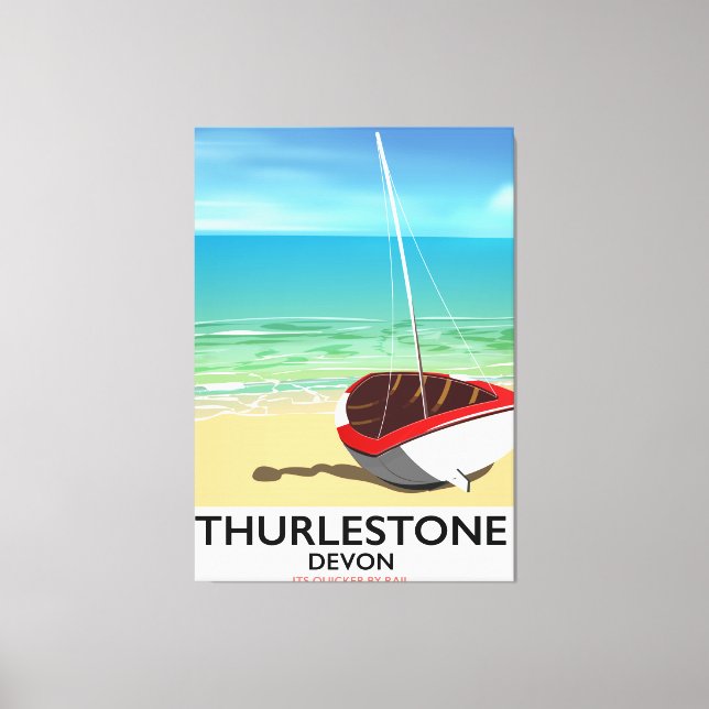 Thurlestone South Devon travel poster Canvas Print (Front)
