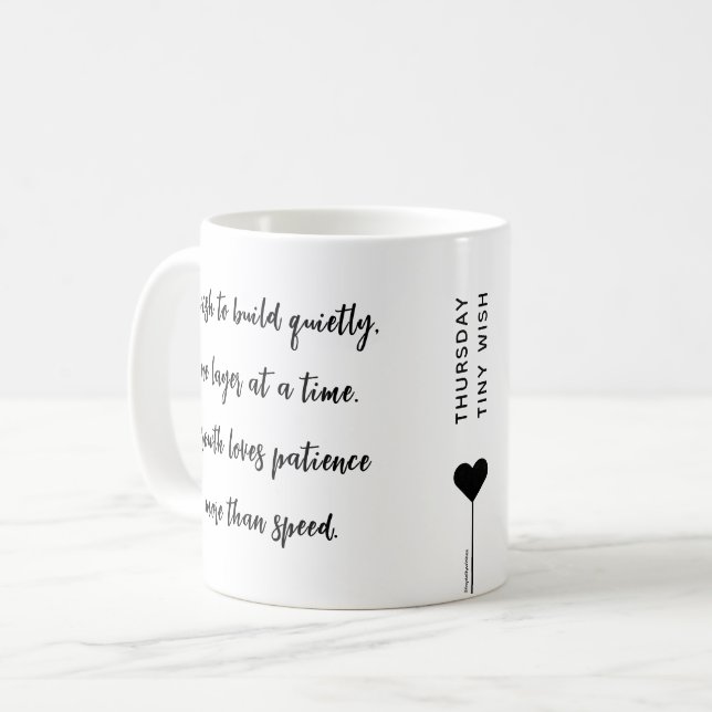 Thursday Custom Motivational Quote Coffee Mug (Front Left)
