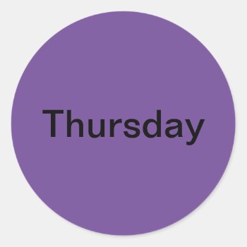 Thursday Day Of The Week Purple Stickers by Cherylsart at Zazzle