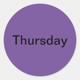 Thursday Day of the Week Purple Stickers