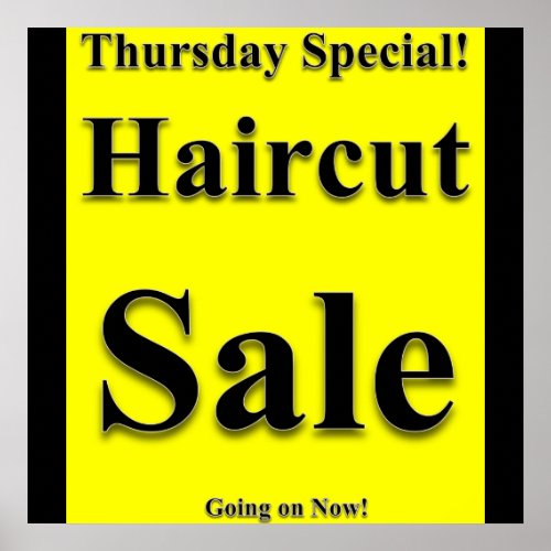 Thursday Haircut Sale Poster Matte
