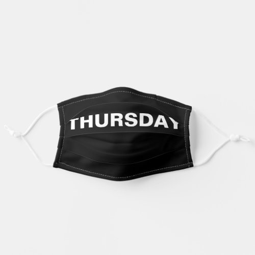 Thursday Solid Plain Black and White Color Adult Cloth Face Mask