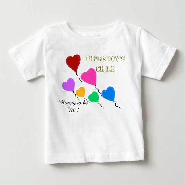 Thursday's Child Heart Balloons Baby T-Shirt (Front)