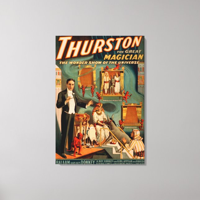 Thurston - Demons & Donkey Vanish Trick Magic Canvas Print (Front)