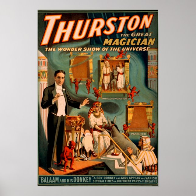 Thurston - Demons & Donkey Vanish Trick Magic Poster (Front)