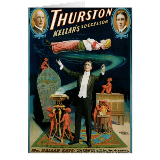 Thurston ~ Kellar's Successor Vintage Magic Act Cards (Front)