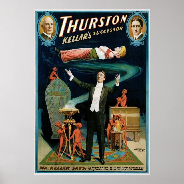 Thurston ~ Kellar's Successor Vintage Magic Act Poster (Front)
