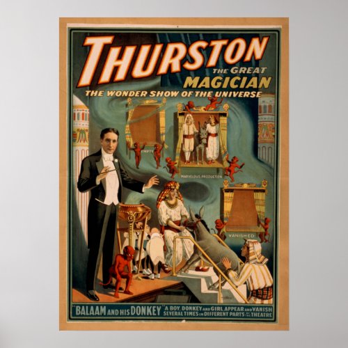 THURSTON Magician Illusionist VAUDEVILLE Poster