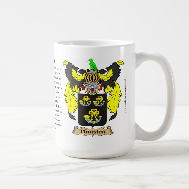 Thurston name, the Origin, the Meaning and the Cre Coffee Mug (Right)