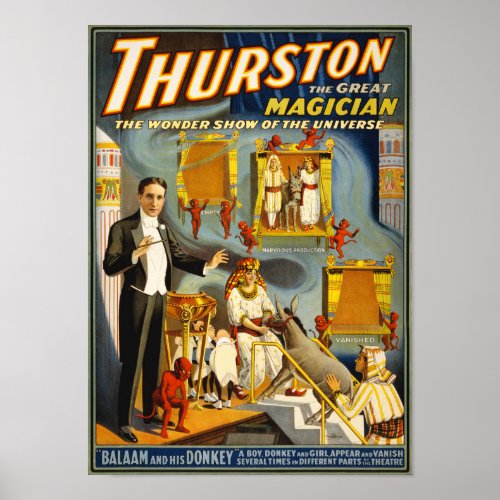 Thurston the great magician 1914 Vintage Poster