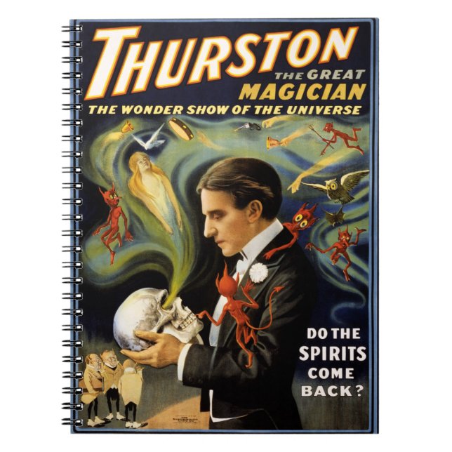 Thurston the great magician 1915 Vintage Poster Notebook (Front)
