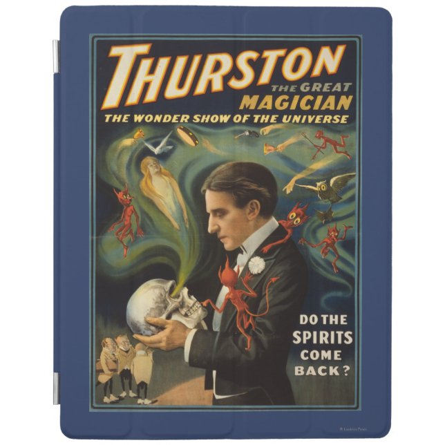 Thurston the Great Magician Holding Skull Magic iPad Smart Cover (Front)