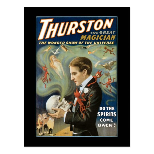 Thurston The Great Vintage Magician Poster Postcard