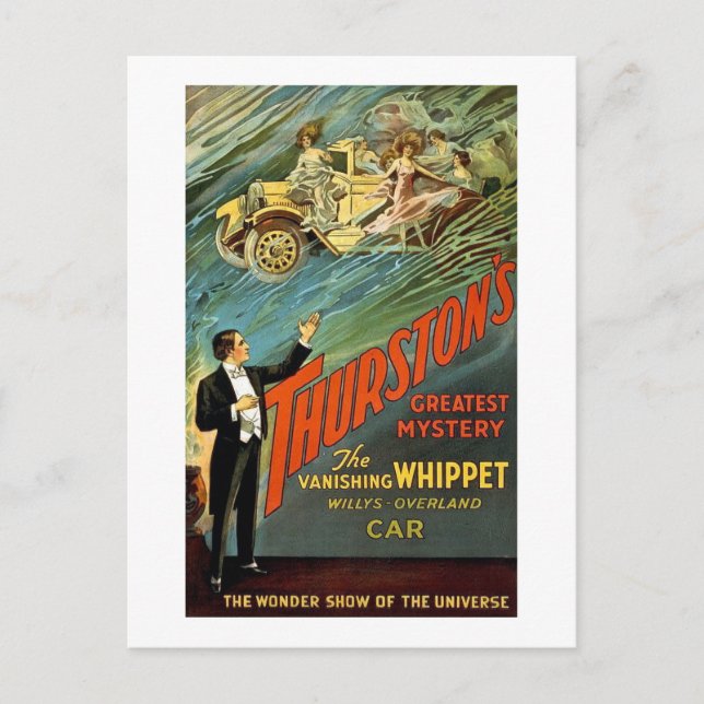 Thurston's Greatest Mystery Vintage Ad Postcard (Front)