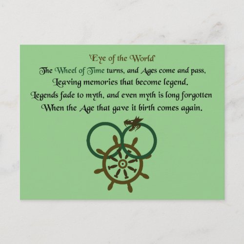 Thus Spins the Wheel of Time Postcard