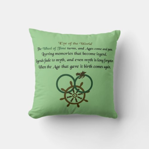 Thus Spins the Wheel of Time Throw Pillow