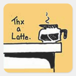 Thx A Latte Logo Square Sticker