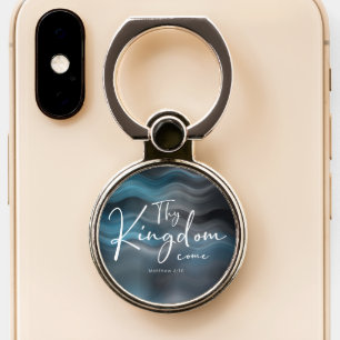 Thy Kingdom Come Modern Script Bible Verse Phone Ring Stand