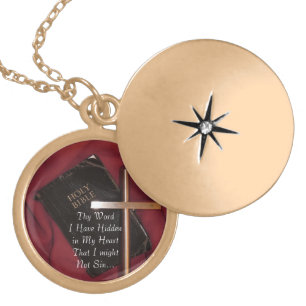 Thy Word I Have Hidden in My Heart - Gold Locket