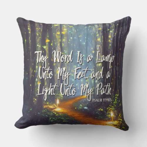 Thy Word Is a Lamp Christian Psalm Scripture Throw Pillow