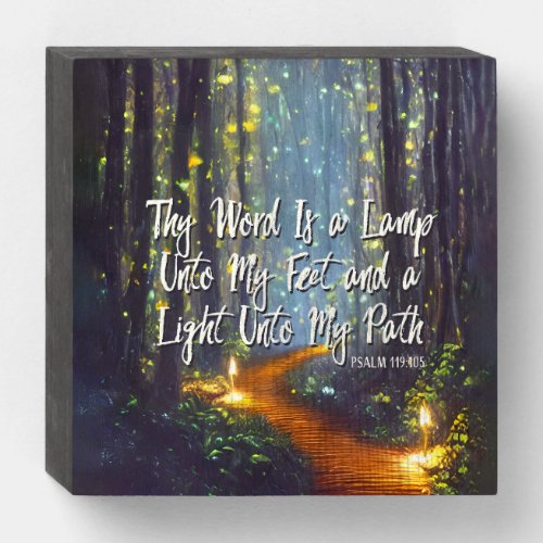 Thy Word is a Lamp Christian Psalm Scripture Wooden Box Sign