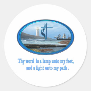 Thy word is a lamp psalm 119 gifts classic round sticker