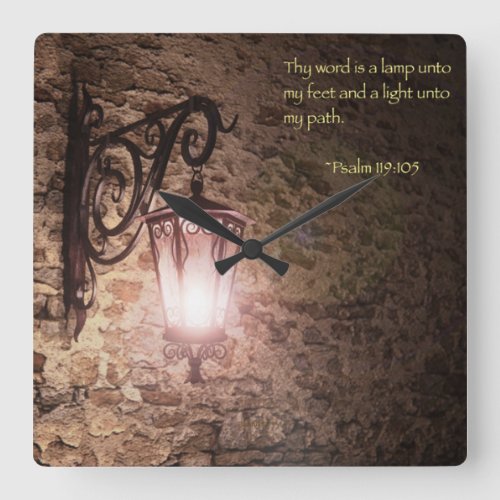 Thy word is a lamp square wall clock