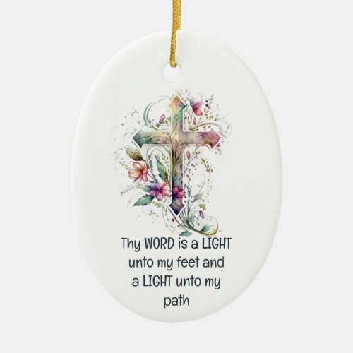 Thy word is a lamp unto my feet Inspirational Ceramic Ornament