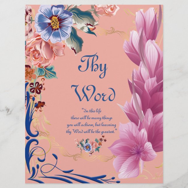 Thy Word Poem Personalized Paper (Front)
