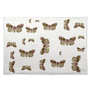 Thyatira batis - The Peach Blossom Moth Cloth Placemat