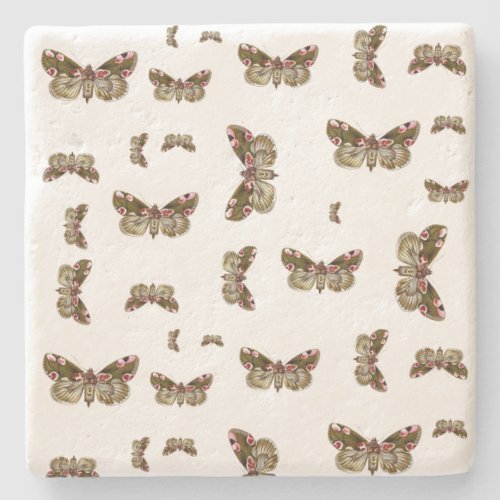 Thyatira batis _ The Peach Blossom Moth Stone Coaster