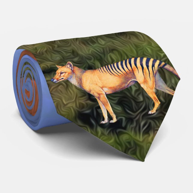 Thylacine (Tasmanian Tiger) Neck Tie (Rolled)