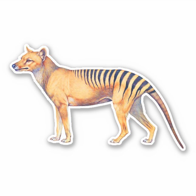 Thylacine (Tasmanian Tiger) Sticker (Front)