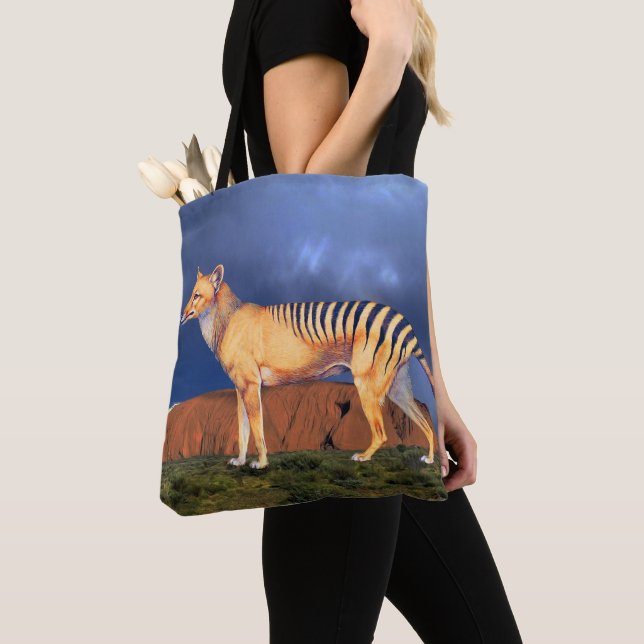 Thylacine (Tasmanian Tiger) Tote Bag (Close Up)
