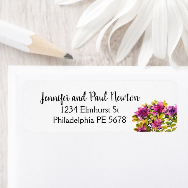 Thyme flower return address label (Insitu)