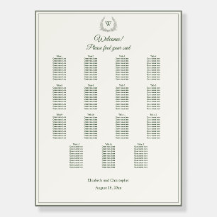 Thyme Green Crest Wedding Reception Seating Chart Foam Board