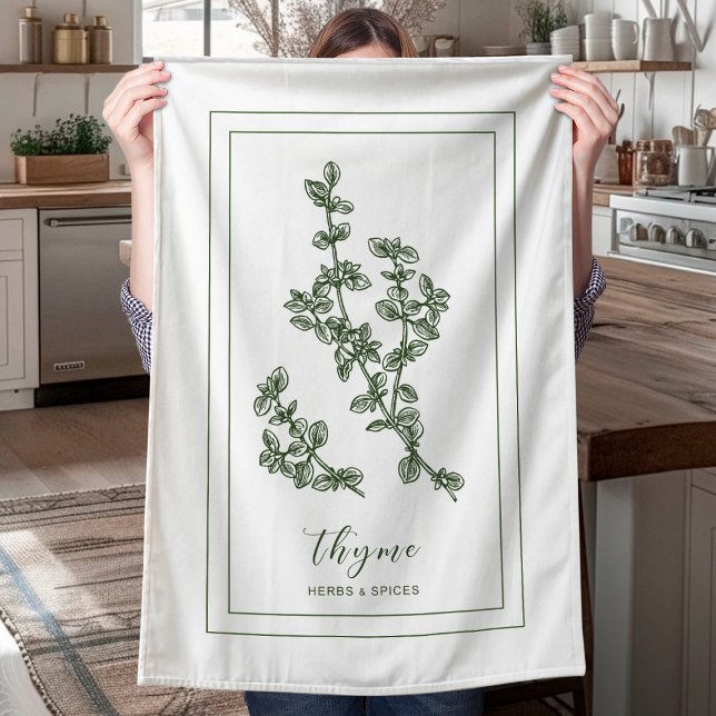 Thyme Herb Farmhouse Kitchen Towel (Creator Uploaded)