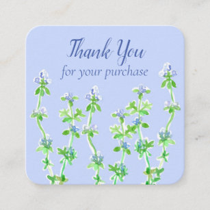 Thyme Herb Flowers Thank You For Your Purchase  Square Business Card