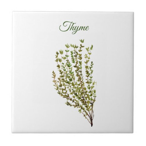 Thyme Herb Greenery Kitchen Culinary Green Plant C Ceramic Tile