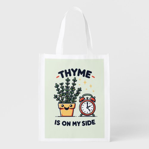Thyme Punny Grocery Bag