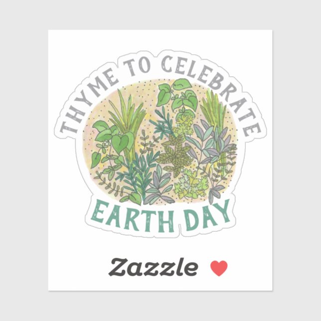 Thyme to Celebrate Earth Day Herb Garden Sticker (Sheet)